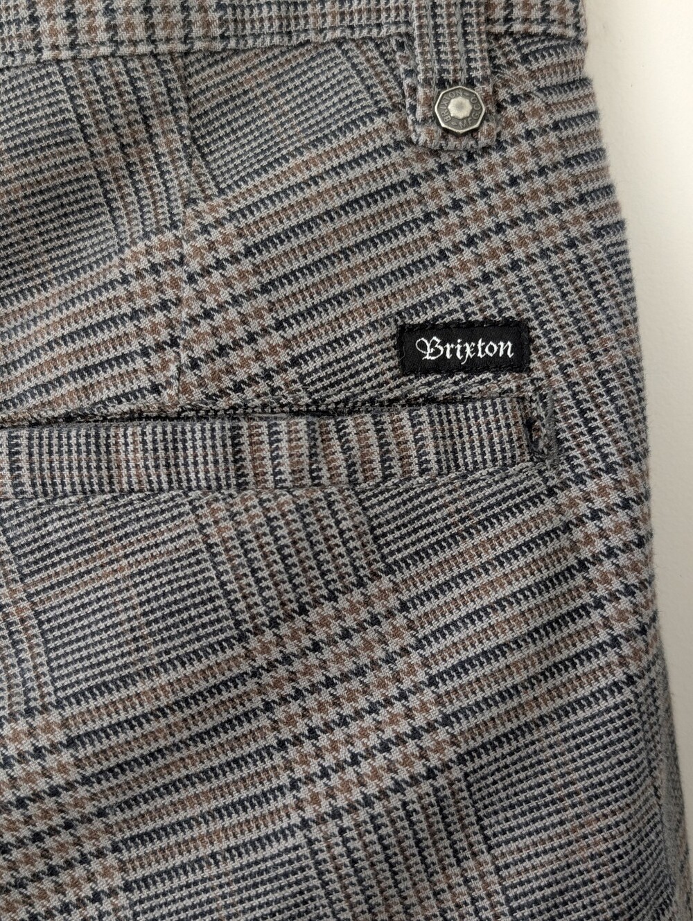 Brixton Men's Plaid Pants in Gray & Brown 28/30